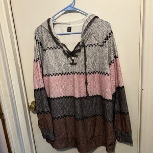 Shien color block hoodie
